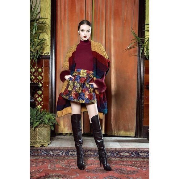 Alice + Olivia Muriel Striped Wool Oversized Vest Shawl Size XS - Picture 2 of 14